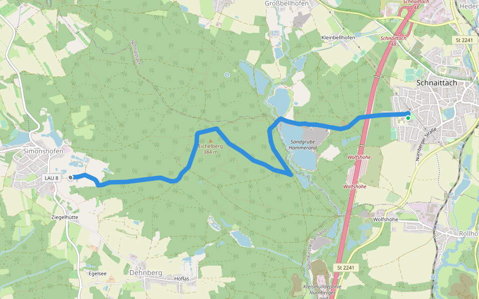 Landkreislauf Nürnberger Land 2013 Etappe 10 walking route map in Schnaittach