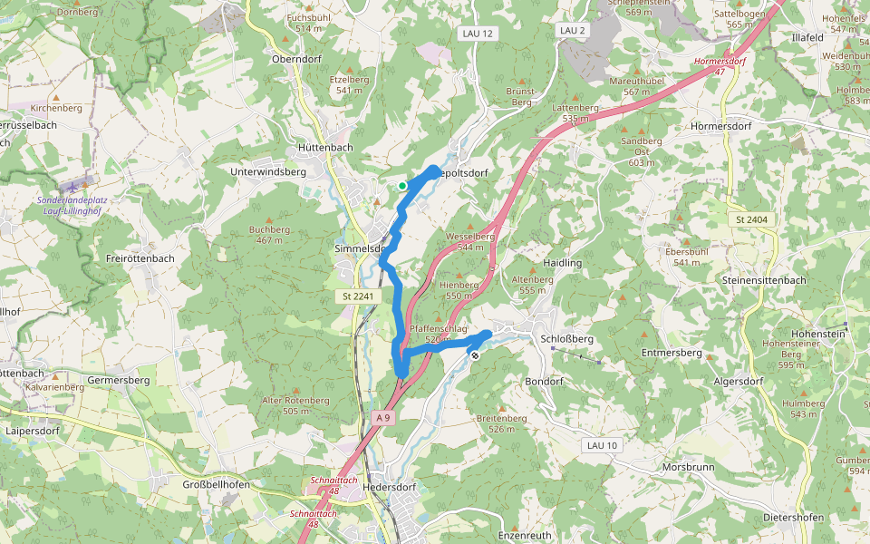 Landkreislauf Nürnberger Land 2013 Etappe 7 walking route map in Simmelsdorf