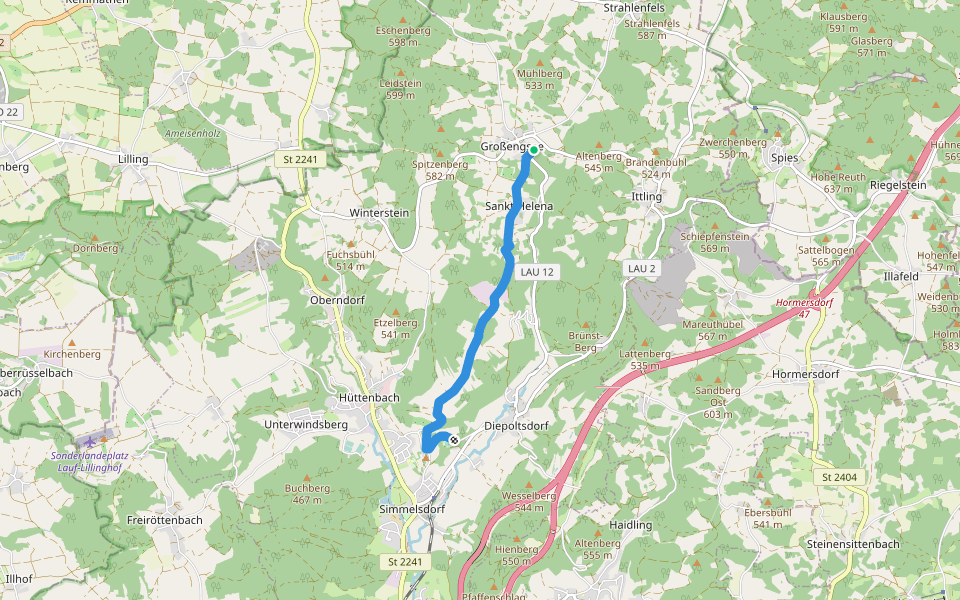 Landkreislauf Nürnberger Land 2013 Etappe 6 walking route map in Simmelsdorf