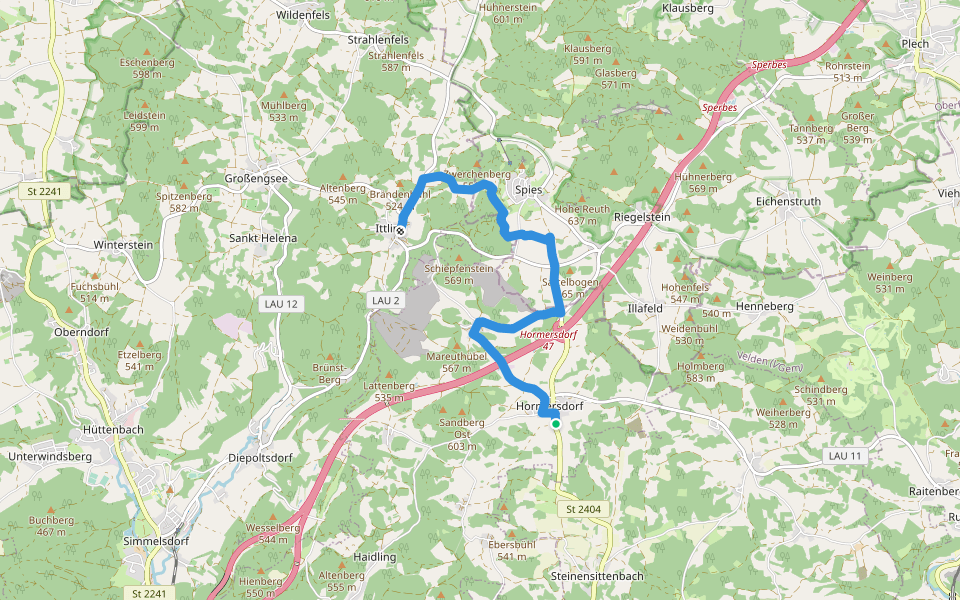 Landkreislauf Nürnberger Land 2013 Etappe 4 walking route map in Schnaittach