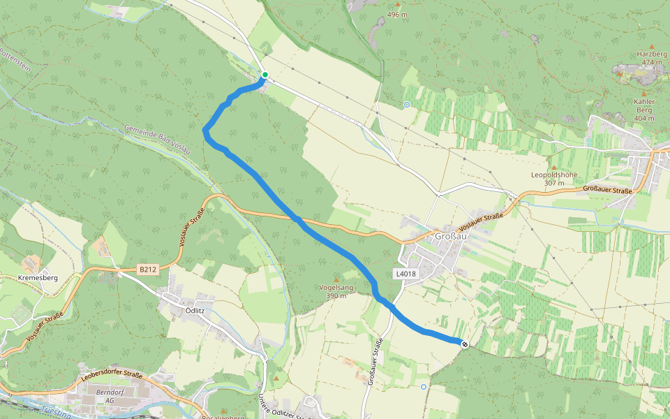 Lindenberg -Rottenkreuz -Haidlhof walking route map in Bad Vöslau