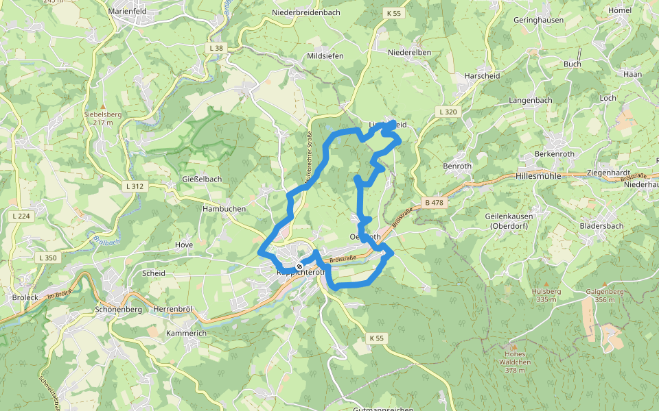 Fachwerkweg walking route map in Ruppichteroth