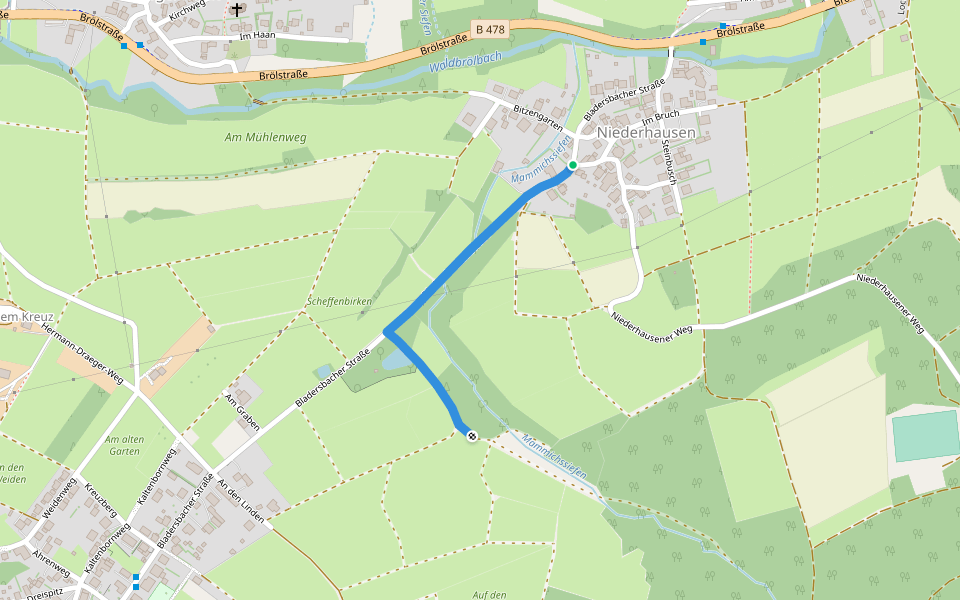Ziegenhardt Rundweg A3 walking route map in Waldbröl