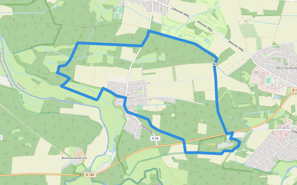 Der Neubokeler walking route map in Gifhorn