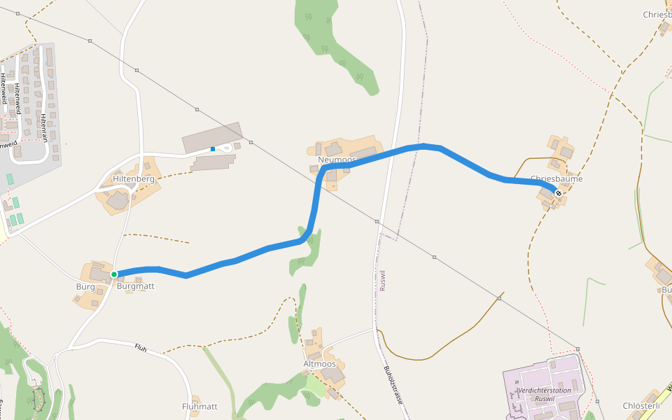 Unter Chriesbaumen - Burg walking route map in Wolhusen