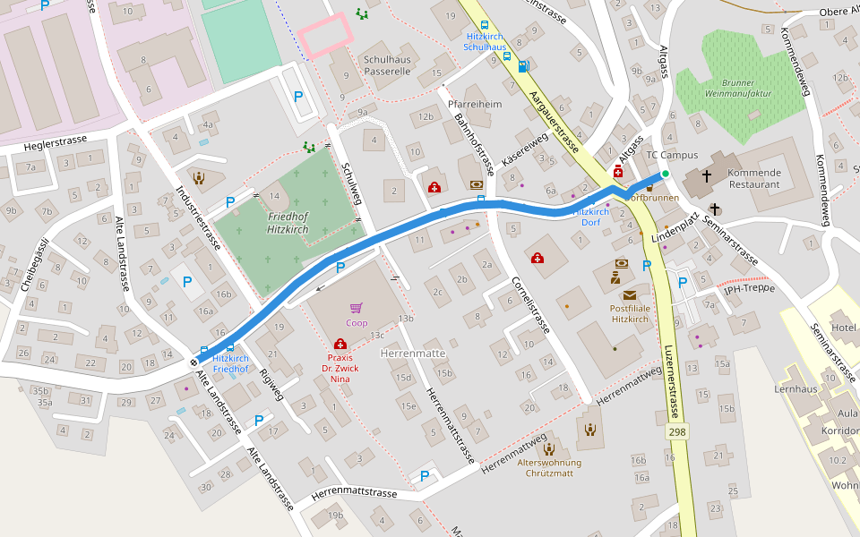 Stazion Hitzkirch - Hitzkirch walking route map in Hitzkirch