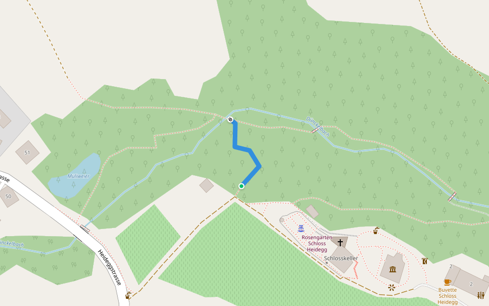Station Hitzkirch - Schloss Heidegg walking route map in Hitzkirch