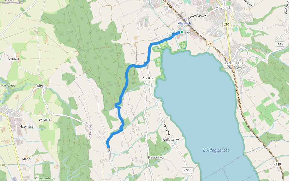 Richensee - Herlisberg walking route map in Hitzkirch