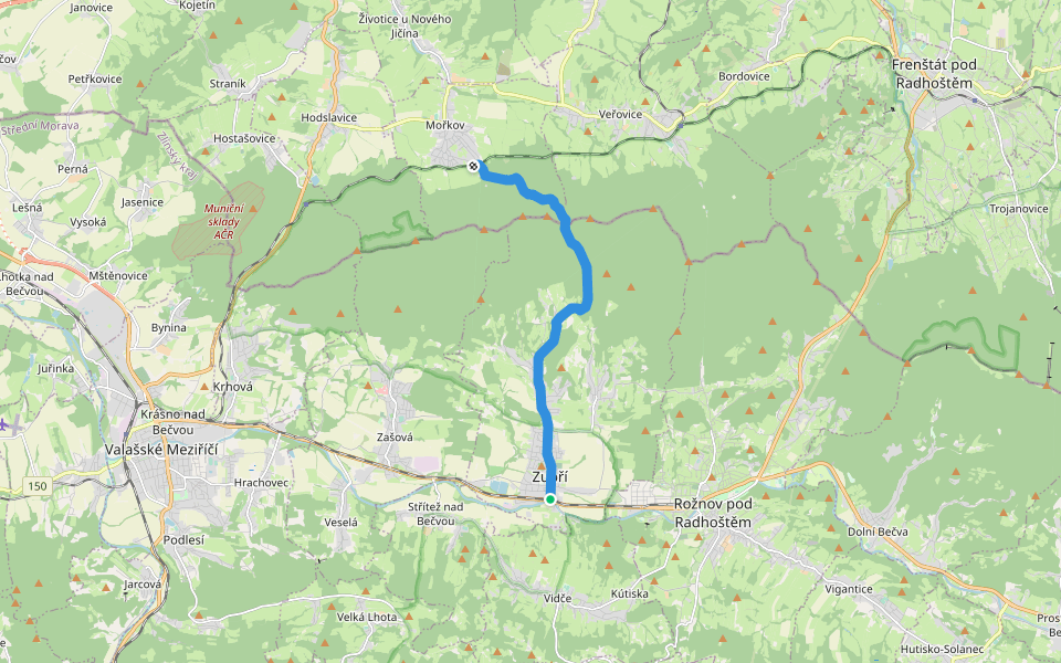 [Ž] Zubří - Mořkov walking route map in Zubří