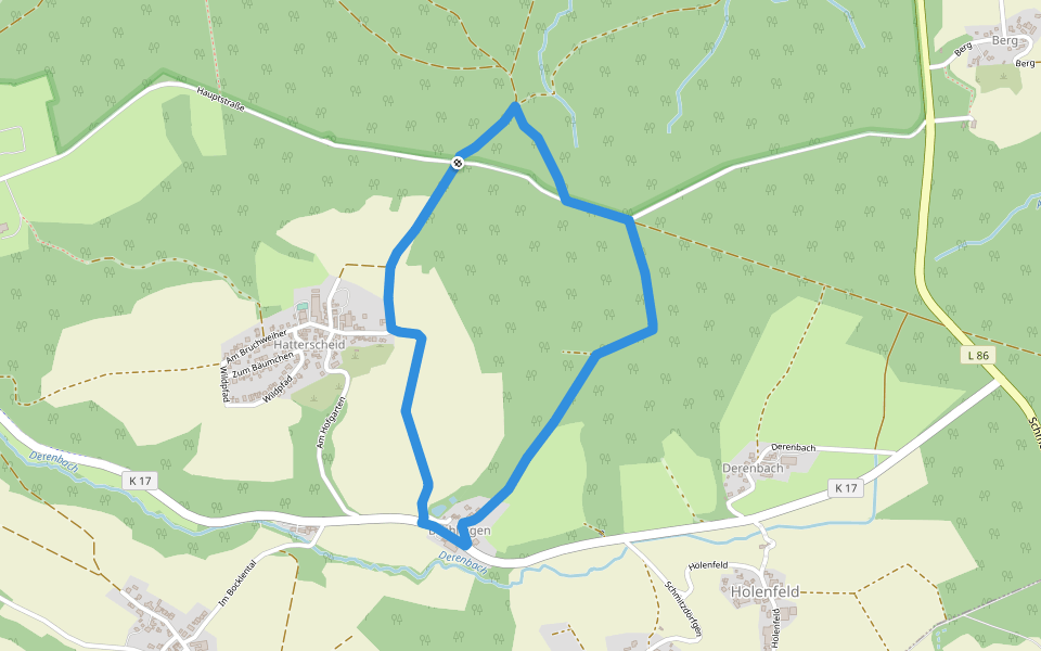 Hatterscheid Rundweg A1 walking route map in Ruppichteroth