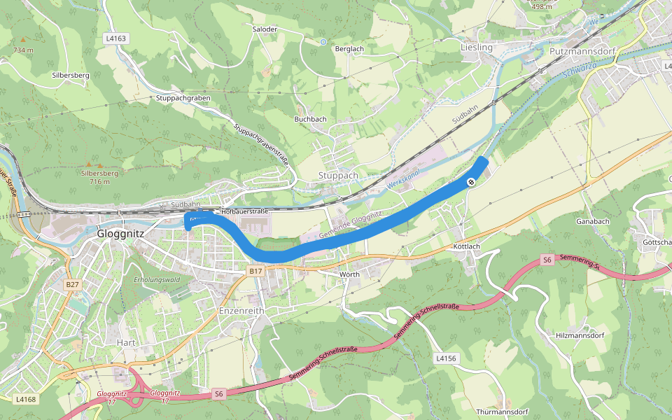Nemec Runde (Gloggnitz) walking route map in Köttlach