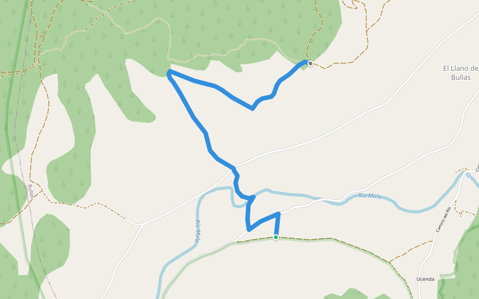 PR-MU 31.1 Enlace Rio Mula walking route map in Bullas