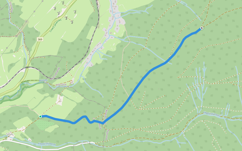 [M] Černava - Nad Splavem (rozc.) walking route map in Branná