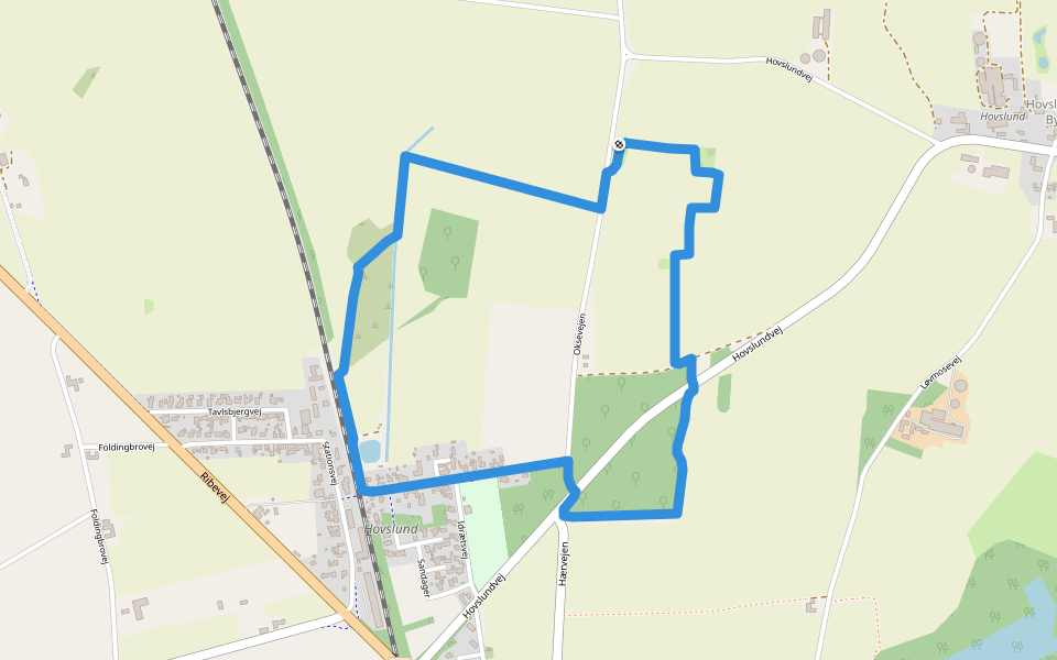 Sporet ved Hærulf walking route map in Rødekro