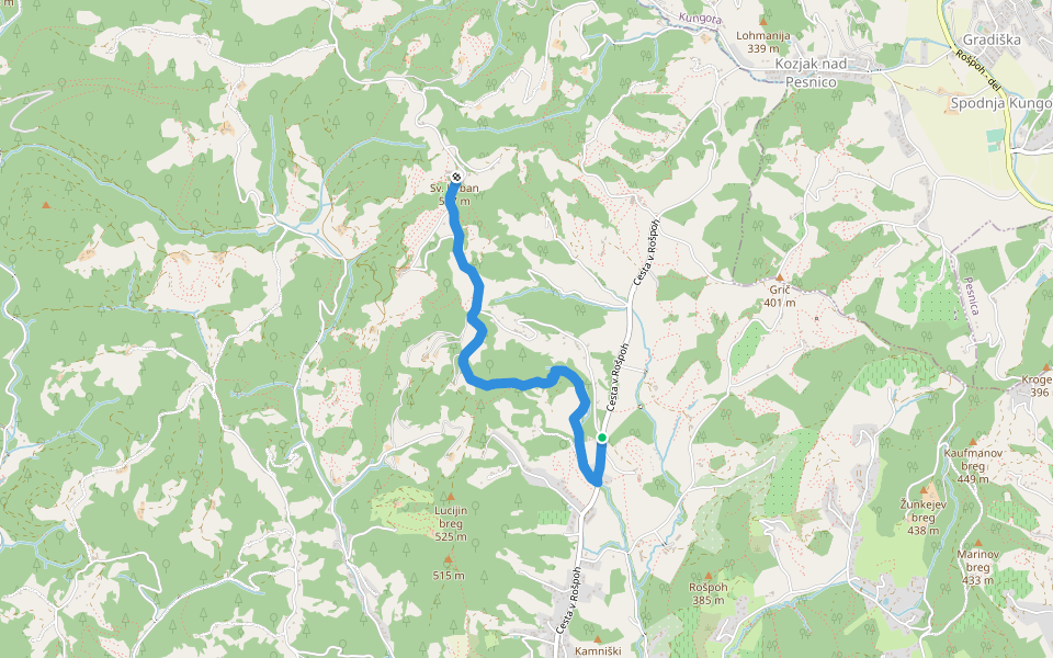 Maribor - Urban walking route map in Rošpoh