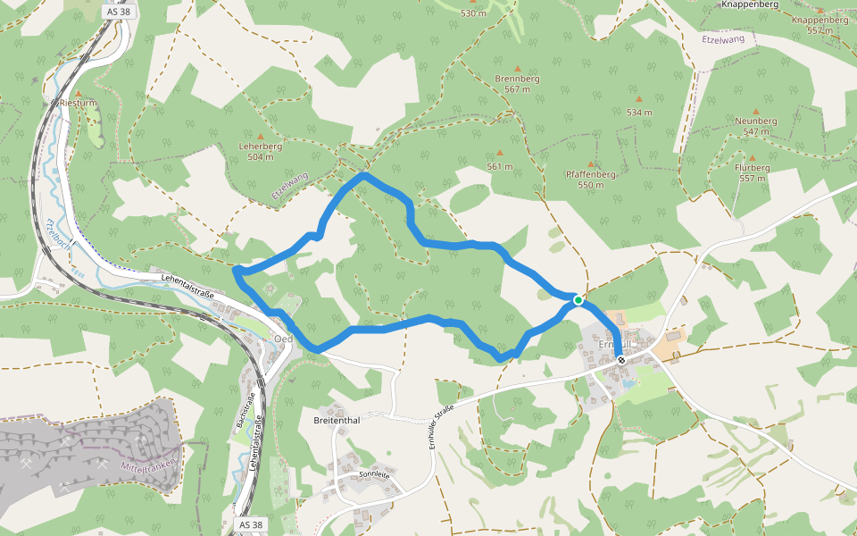 Rundwanderweg Weigendorf walking route map in Weigendorf