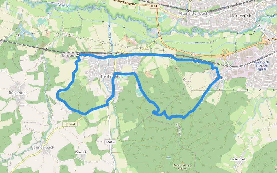 Rundweg Henfenfeld – Klosterberg walking route map in Henfenfeld