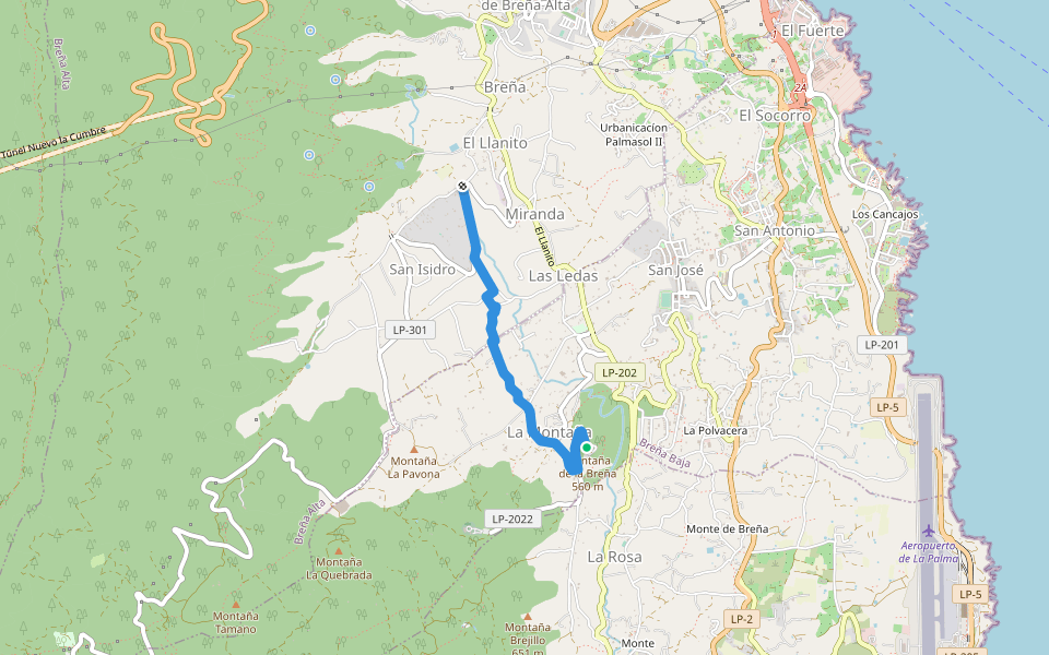 SL BA 140 walking route map in Breña Baja