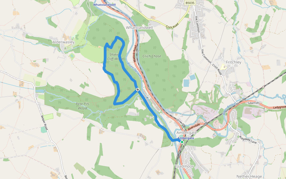 Amber Valley Routeways Walk 12 walking route map in Ambergate
