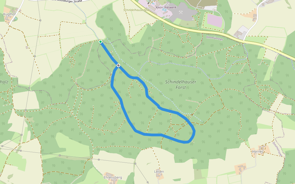 L8 (Mittlere Strecke) walking route map in Hettenshausen