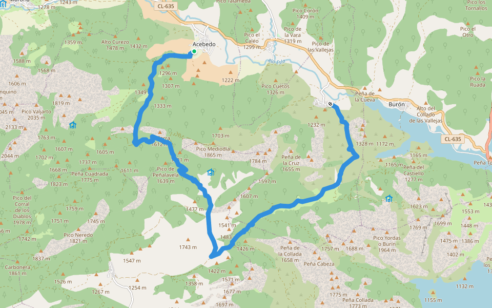 PR-LE 32 Liegos-Acevedo walking route map in Acebedo