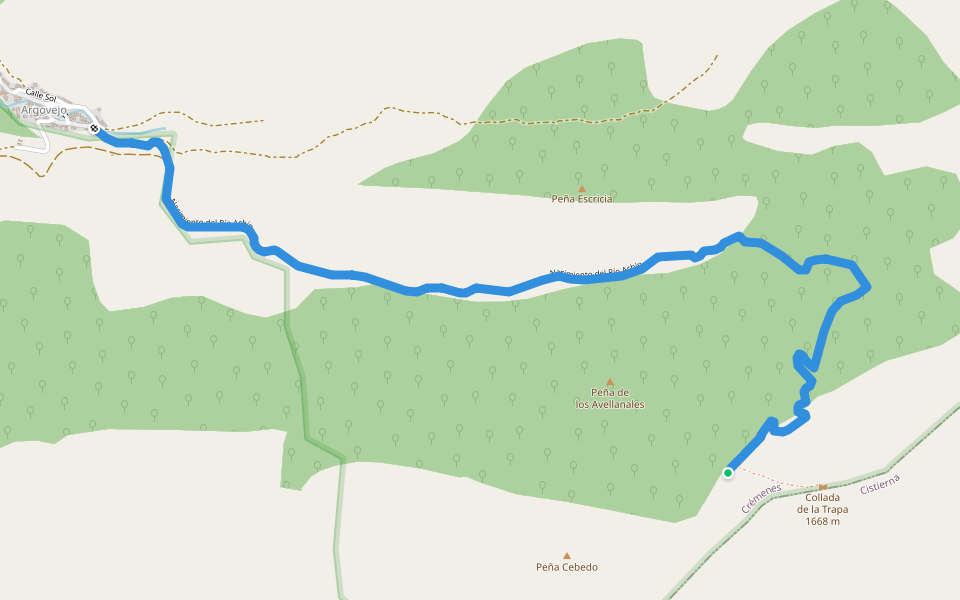 PR-LE 50 Puerto de Tejedo walking route map in Crémenes