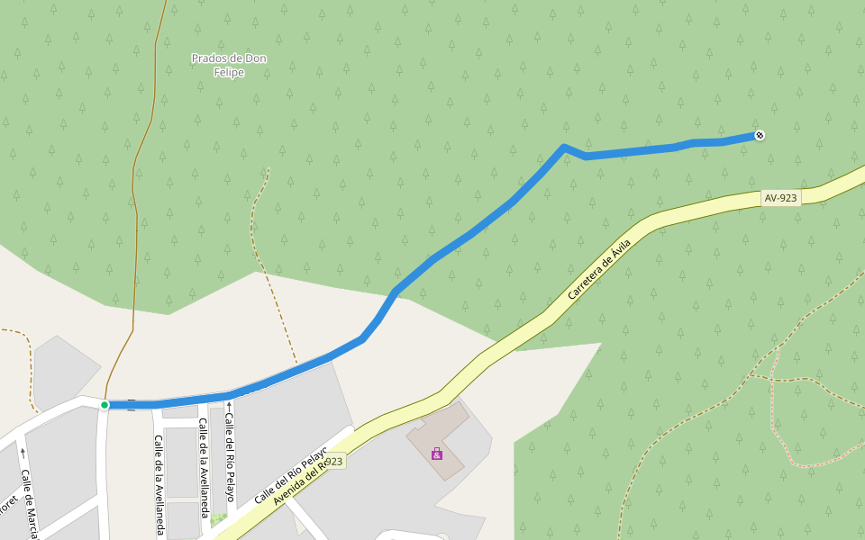 Ruta Camino Viejo de San Pedro - La Parra walking route map in Arenas de San Pedro