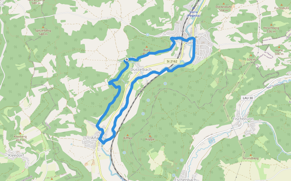 Rundweg Vorra – Alfalter walking route map in Vorra