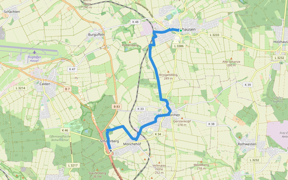 Märchenlandweg - Etappe 7 walking route map in Immenhausen