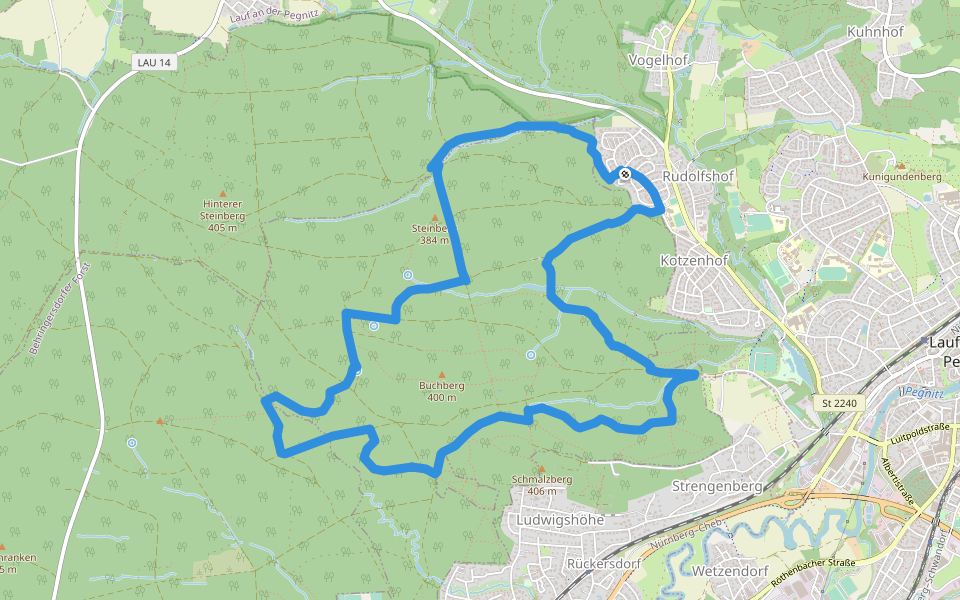 Große Schnackenrunde walking route map in Lauf an der Pegnitz