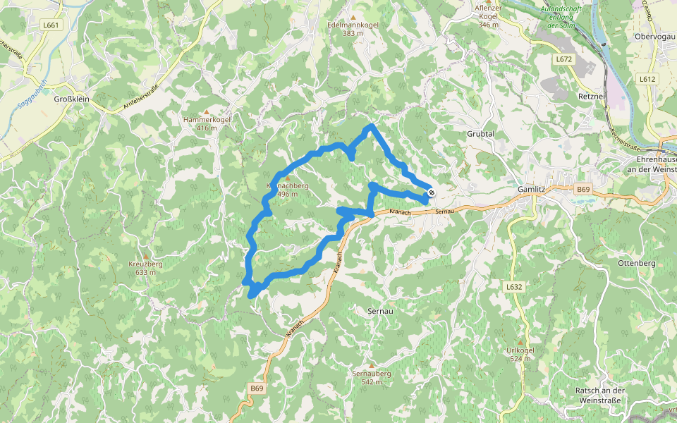 Über Stock und Wein walking route map in Labitschberg