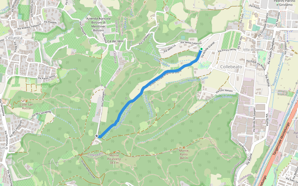 Collebeato (Angolo di Sopra) - Il Merlo walking route map in Collebeato