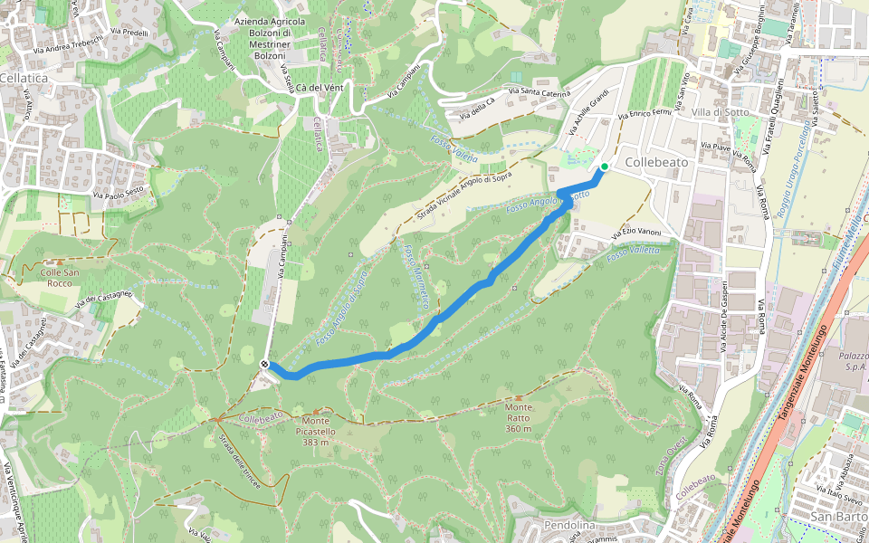 Collebeato (Parco delle Beccalette) - Il Merlo walking route map in Collebeato