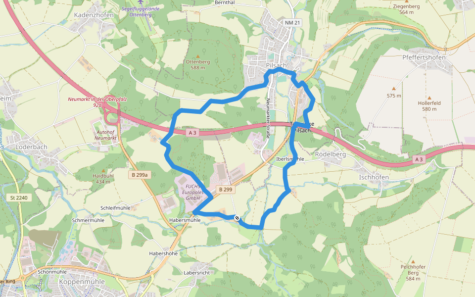 Rundweg Pilsach – Bodenmühle walking route map in Neumarkt in der Oberpfalz