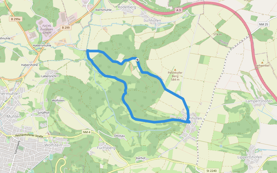 Steinbergrundweg walking route map in Neumarkt in der Oberpfalz