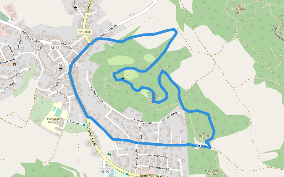 Rundweg Königstein – Kühberg walking route map in Königstein