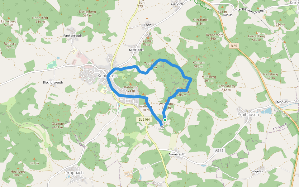 Rundweg Königstein – Steinberg walking route map in Königstein