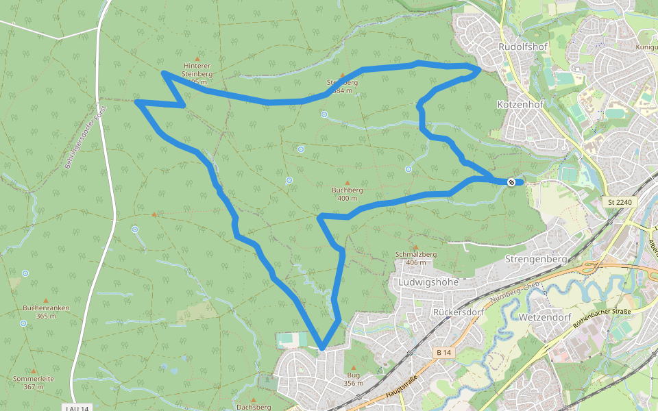Große Runde walking route map in Lauf an der Pegnitz