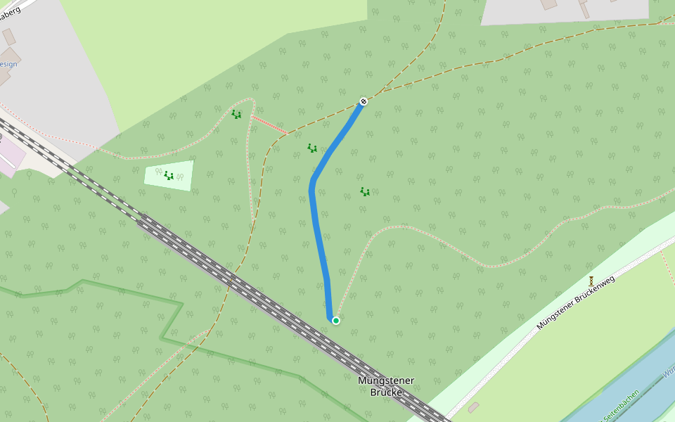 Bergischer Weg Zuweg Brückenpark walking route map in Solingen
