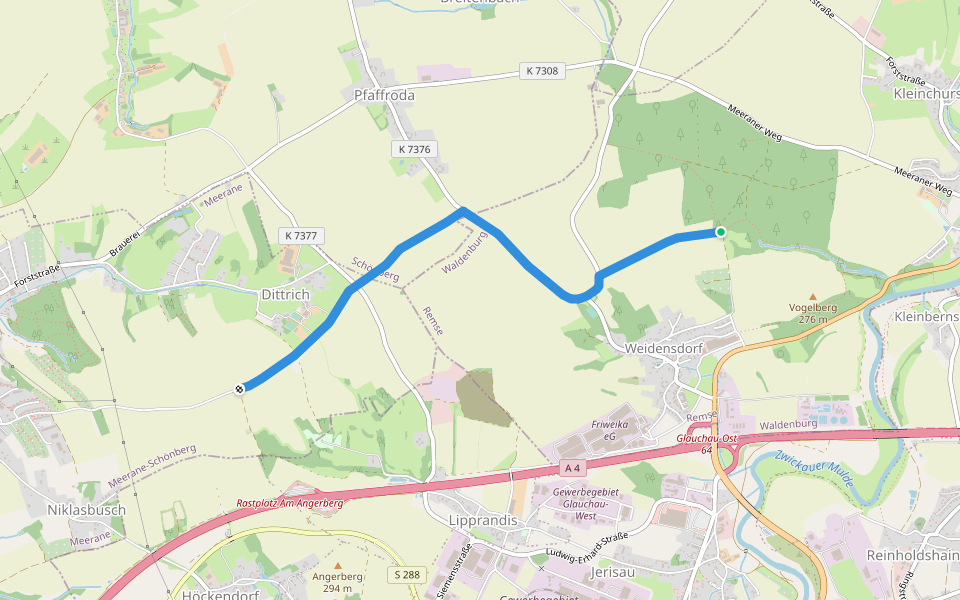 Ww Klosterholz - Dittrich walking route map in Remse