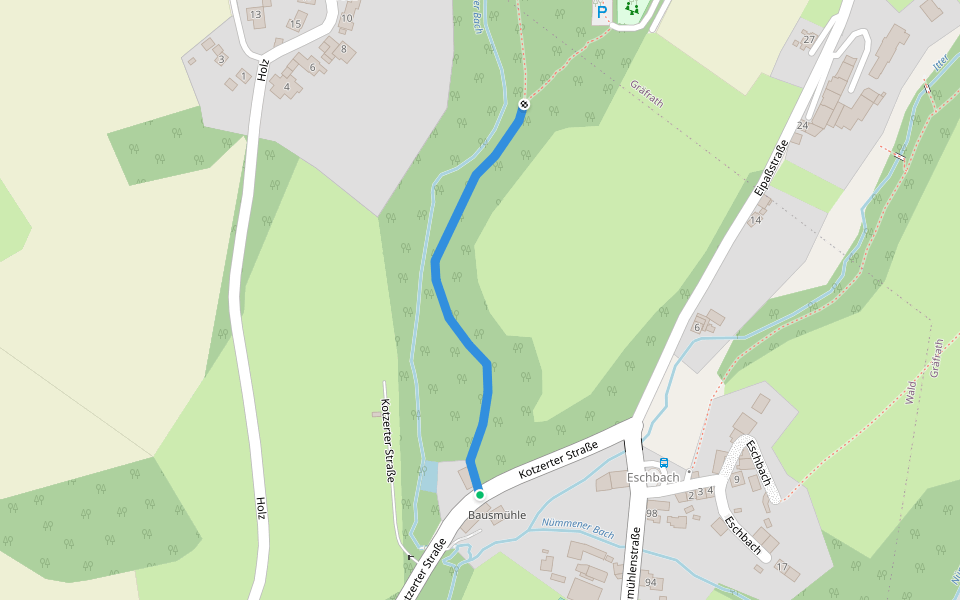 Naturfreundeweg Holzerbachtal-Hilden walking route map in Solingen