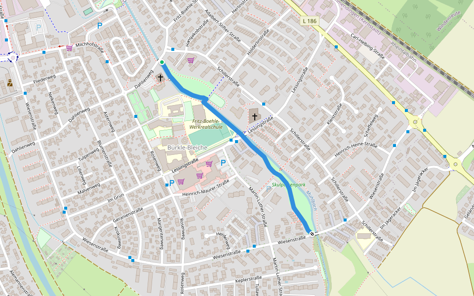 Skulpturenweg Emmendingen walking route map in Emmendingen