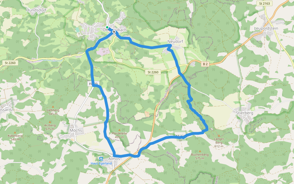 Obertrubach "Grünes Blatt" walking route map in Obertrubach