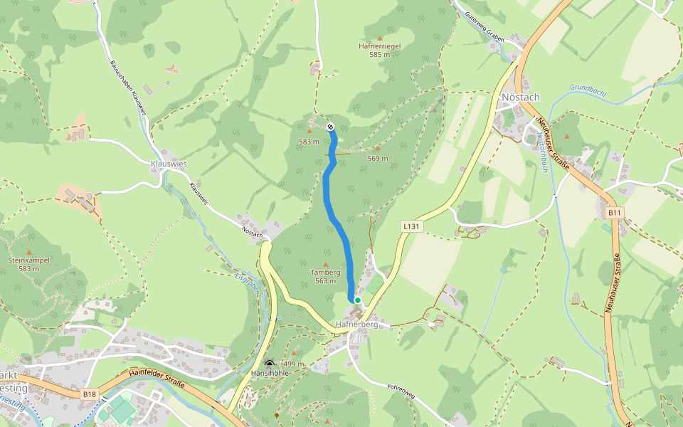 Kreuzweg Hafnerberg walking route map in Nöstach