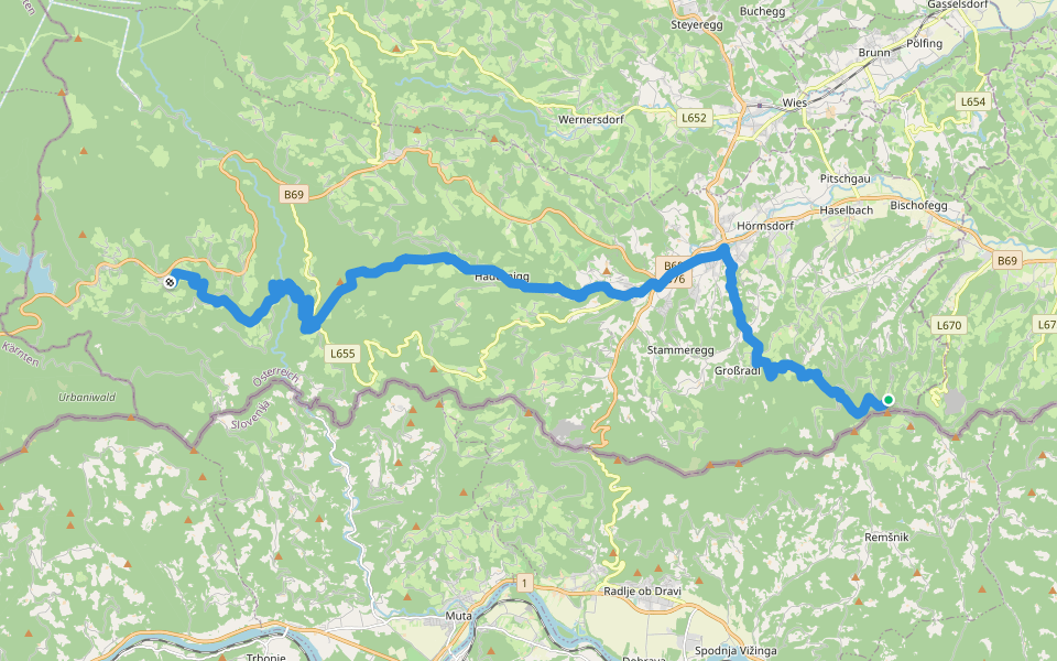 Südalpenweg 03A walking route map in Pongratzen
