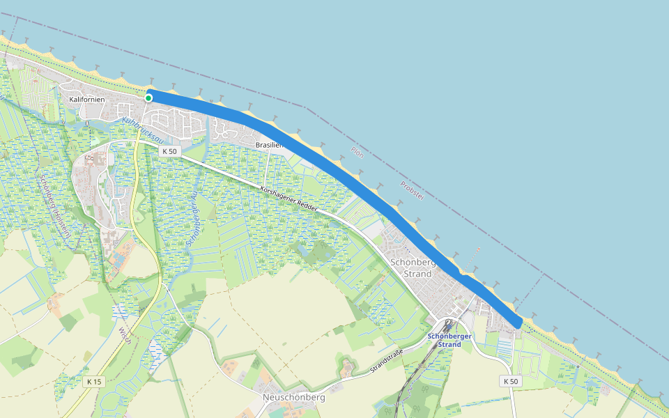 An der Wasserkante walking route map in Schönberg