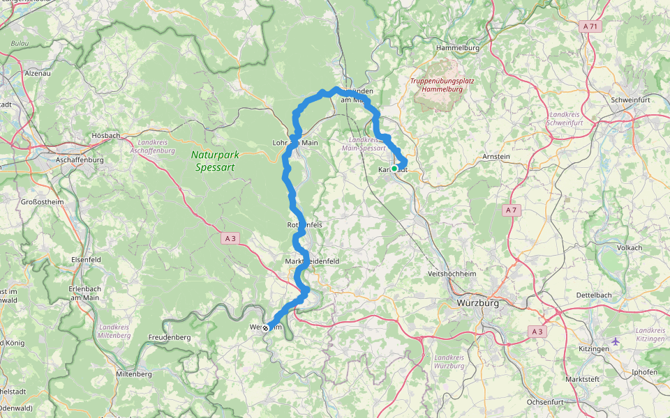 Mainweg Teil 7 walking route map in Karlstadt