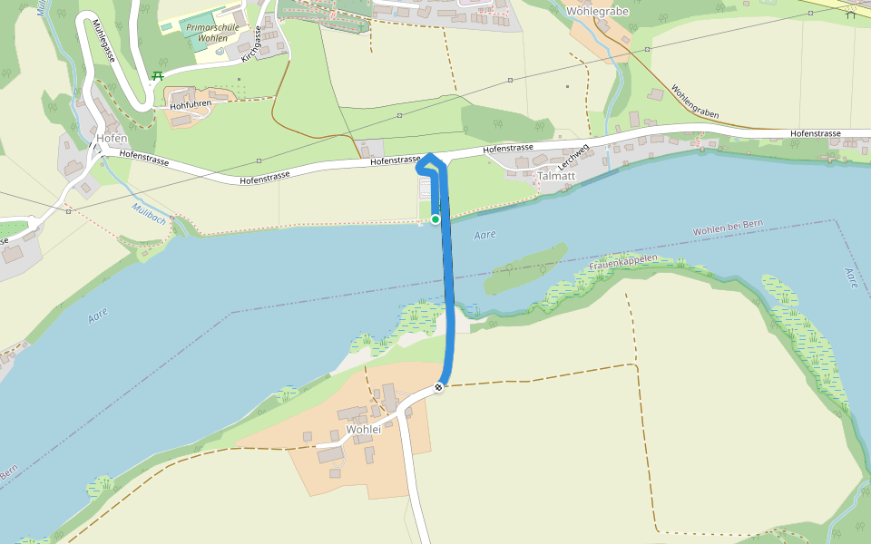 Wohleibrügg - Wohlei walking route map in Wohlen bei Bern