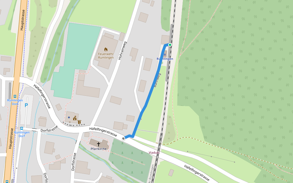 Rümlingen - Bahnhof Rümlingen walking route map in Rümlingen