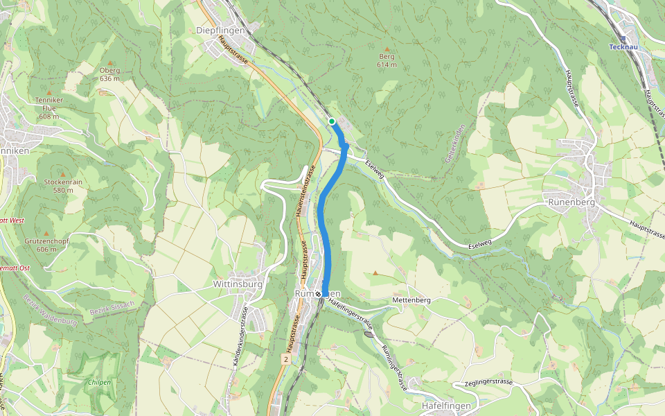 Rümlingen - Sommerau walking route map in Rümlingen